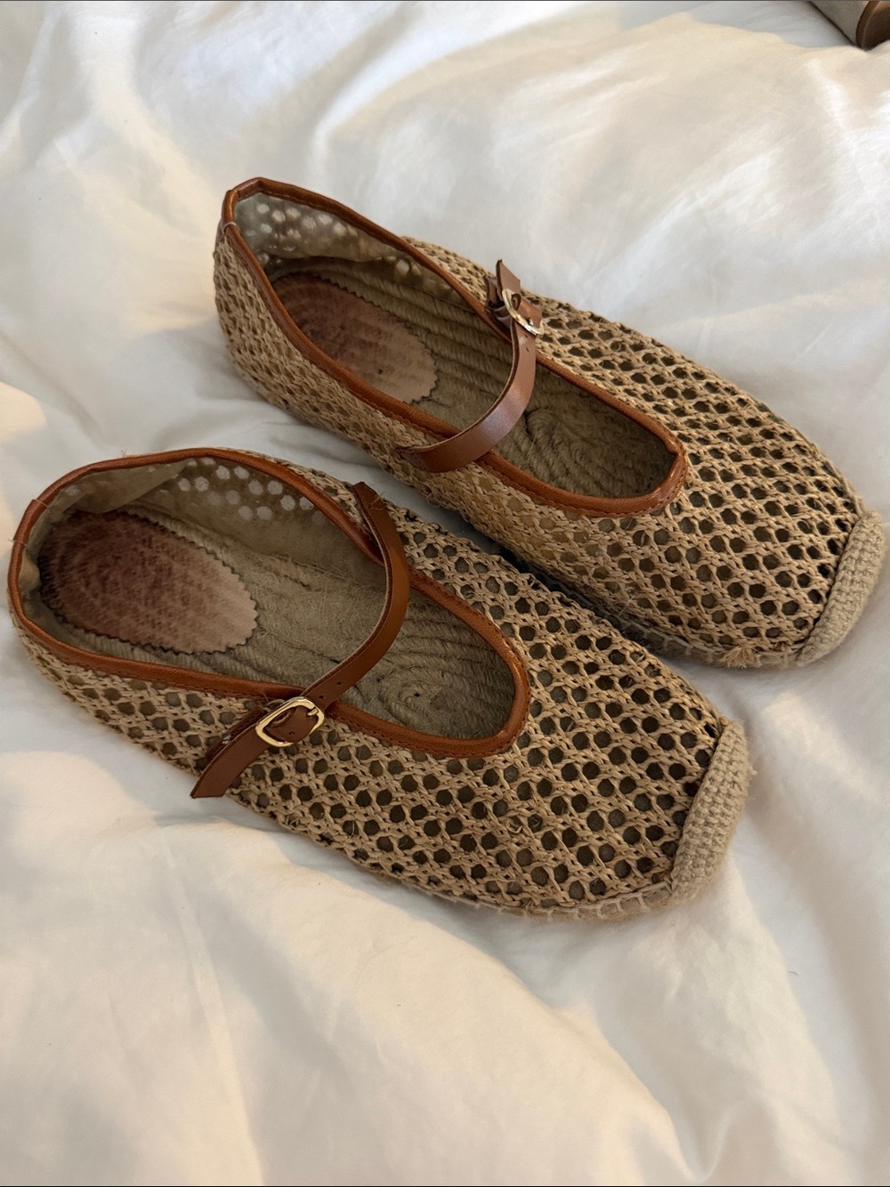 J. Crew Tan Woven Mary Jane Espadrilles